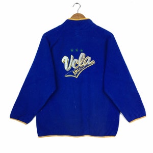 Vintage 90s UCLA Fleece Sweatshirt: Embroidered Blue Pullover (Size M)