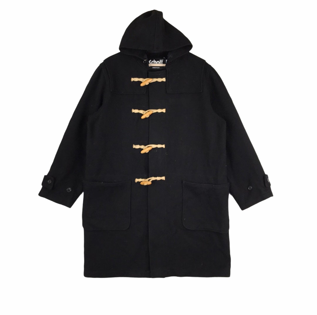 Vintage SCHOTT NYC Duffle Coat Made in Usa Wool Jacket Size L Etsy