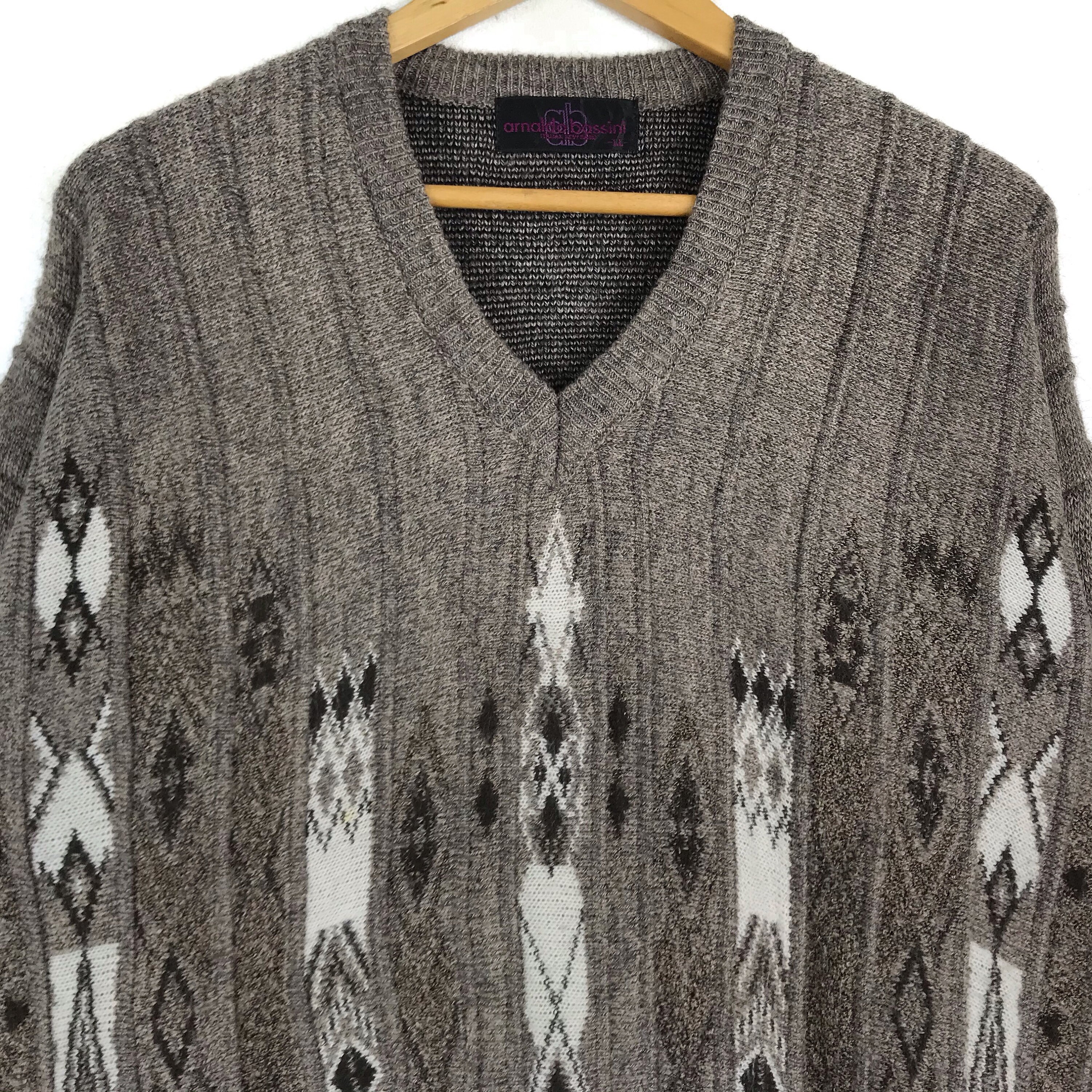 Buy Vintage ARNALDO BASSINI Knitwear Sweatshirt Art Logo Pullover 
