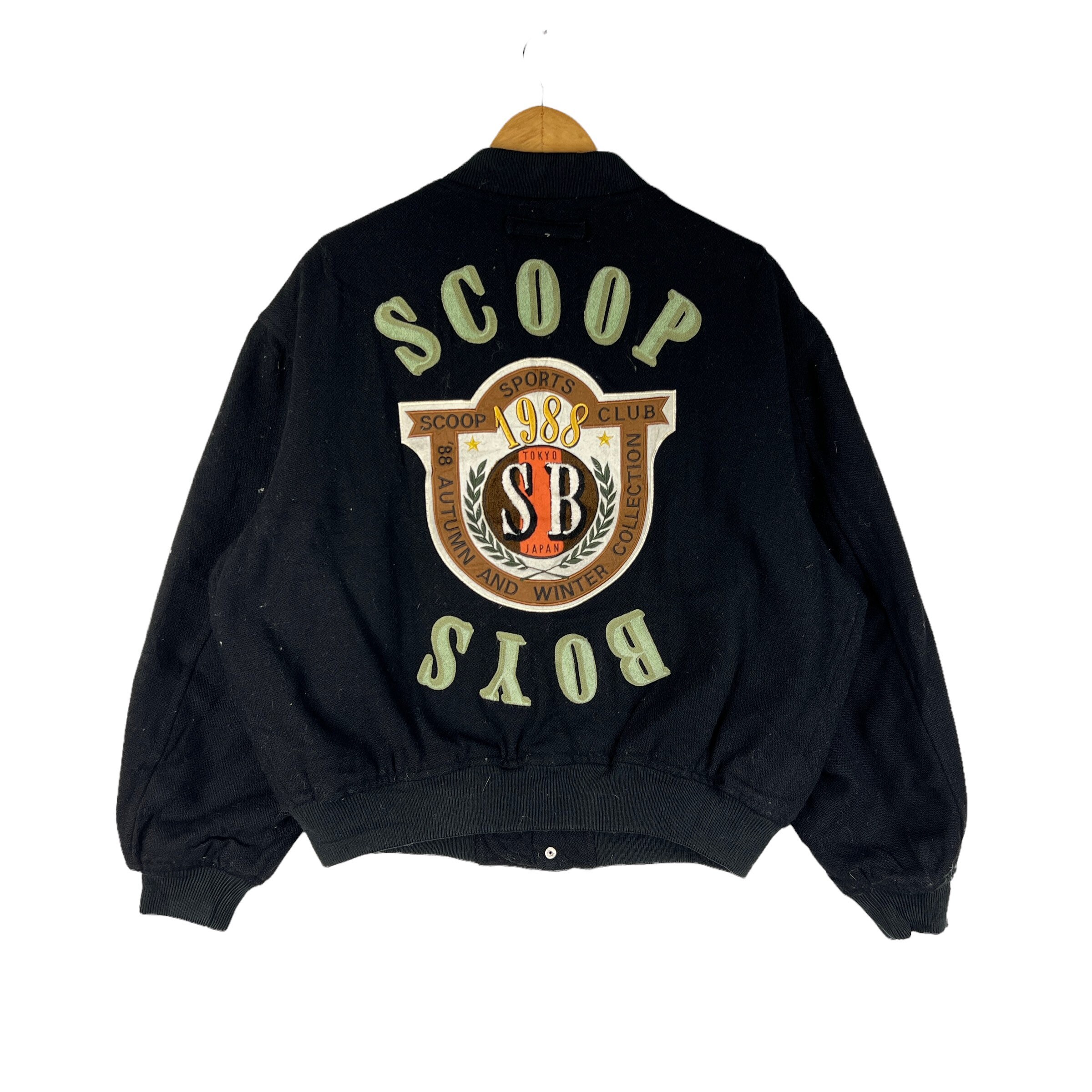 90s Scoop Boys Stadium Leather Jacket Vintage SCOOP BOYS Varsity