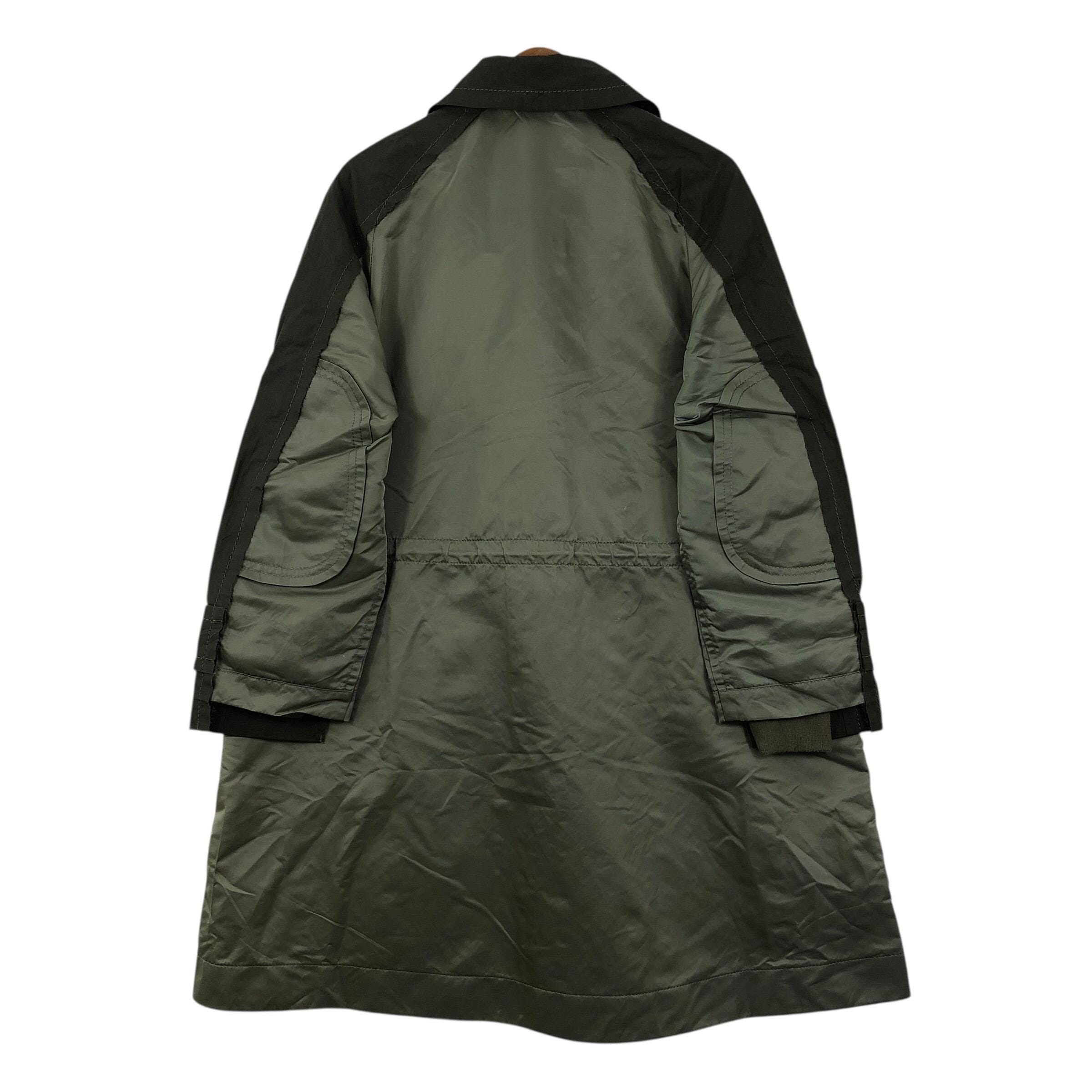 Sacai Hybrid Trench Coat MA-1 Bomber Jacket Khaki Green Cotton