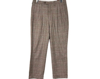 Luxury! Vintage KITON Napoli Wool Pants Trousers Nova Check Made In Italy