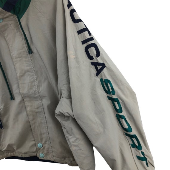 Vintage NAUTICA Sport Jacket Big Logo Spellout Em… - image 4