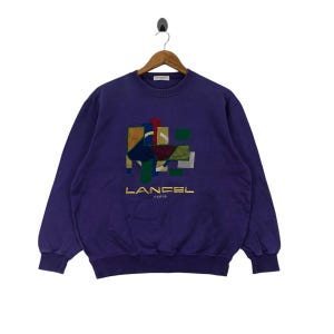 Vintage 90s LANCEL Paris Sweatshirt Big Logo Crewneck