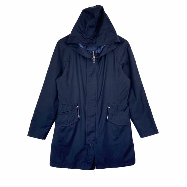 Kired Jacke Parka, luxuriöser italienischer Designer, Marineblau, Schildfaktor, Regen und Wind