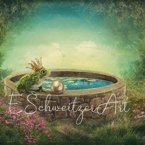 Frog Prince Backdrop. Fairy Tale. Children Child Fantasy Magic Photography. Princess Background for Photographers. digital download. Vintage