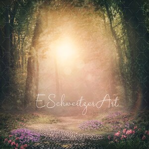 Spazio astratto della copia del fondo della natura. Priorità bassa incantata della foresta del muschio. Sfondo magico. Bosco delle Fate. download digitale. fantasie. arte muraria