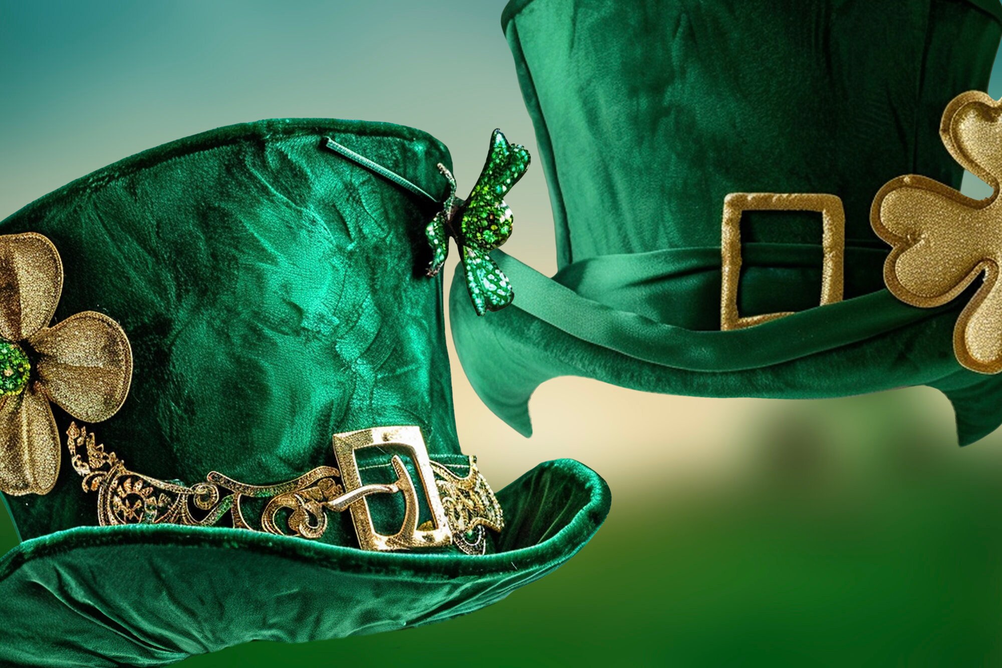 St Patrick Day Green Hats Overlays. Leprechaun Hat Cap PNG Files. for ...
