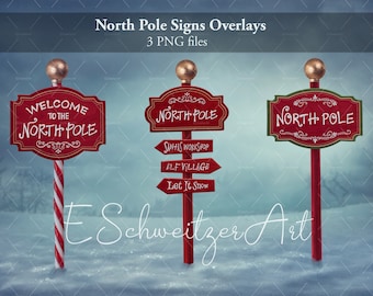 Superpositions de panneaux du pôle Nord. Fichiers PNG sur fond transparent. téléchargement numérique. Éléments de conception de Noël d'hiver. superposé 3 fichiers.