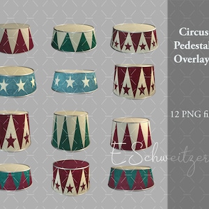 Circus pedestal overlays. 12 PNG Files for Photo Composing. Clip Art. Circus Overlays. digital download. Design Elements. Circus Step. 3D