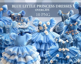 Blue Princess Girl Dress Photo Party PNG Files