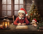 Dear Santa. Letter to Santa. Digital Christmas Backdrop for Children Photography. Magic Fantasy Background.  Instant download.