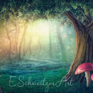 Spazio astratto della copia del fondo della natura. Sfondo Foresta Incantata. Sfondo magico. Bosco delle Fate. download digitale. fantasie. arte onirica