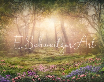Abstract Nature Background Copy Space. Enchanted Forest Background. Magical Backdrop. Fairy Wood. digital download. fantasies. dreamlike. kind