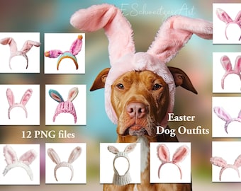 Easter Dog Headband Outfit Photo 12 Bunny Ears PNG