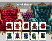 Royal Throne Photo Overlay PNG files. Digital Download. Clipart for Photography Photoshop Composing. 10 PACK.