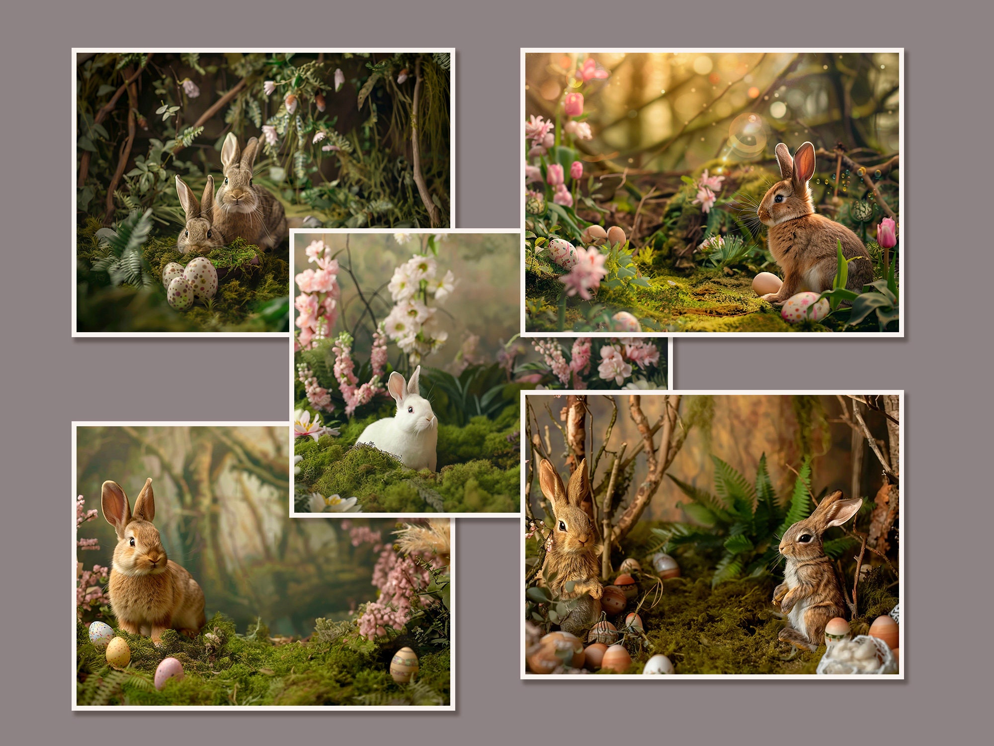 Easter Enchanted Magic Forest Digital Backdrop Bundle. Newborn Children ...