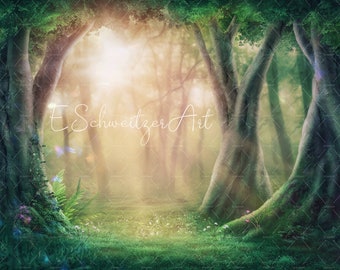 Abstract Nature Background Copy Space. Enchanted Forest Background. Magical Backdrop. Fairy Wood. digital download. fantasies. dreamlike. kind