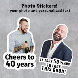 Sticker visage personnalisé, Stickers personnalisés, Sticker visage, Sticker photo et texte, Sticker anniversaire, Sticker photo personnalisé, Sticker vinyle premium