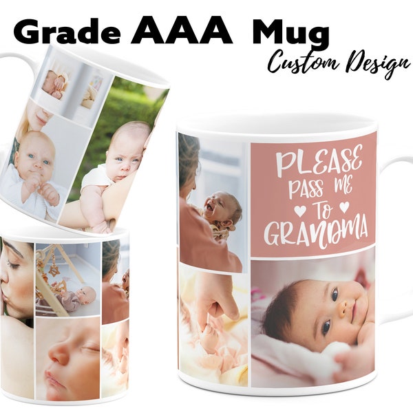 Personalized Picture Mug, Custom Photo Collage Mug,  Custom Photo Mug,  Custom Photo Collage Mug, Free Photo Enhancement