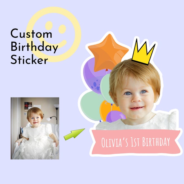 Face sticker, Custom Face Sticker, Custom Photo Sticker, Custom Sticker, Birthday Sticker, Custom birthday sticker,