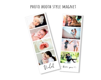 Custom Photo Booth Magnet, Personalized Picture Collage