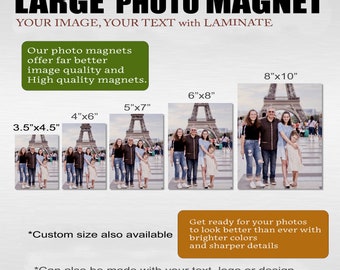 Personalized Photo Magnet, USA Made Fridge Decor, Matte Laminate