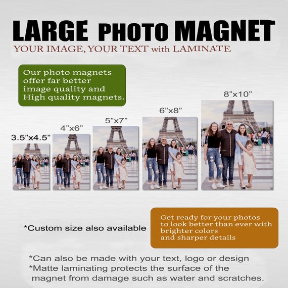Personalized Photo Magnet, USA Made Fridge Decor, Matte Laminate