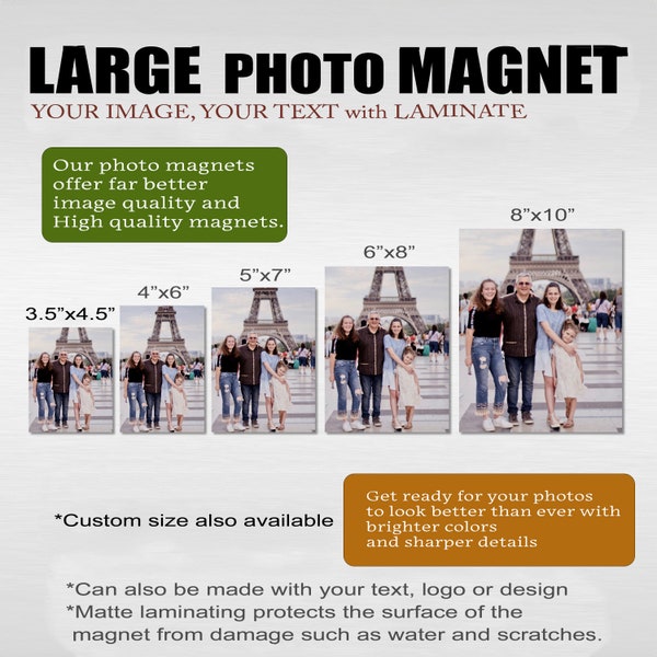 Photo Magnet,  Fridge Magnets, Large Photo Magnets,Custom Photo Magnets, Magnet, High quality photo printing, Up to 8x10 inch Big Magnet