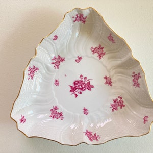 Rare Herend  Eaton Rassbury triangle serving dish, Old  Herend mark, circa 1930s