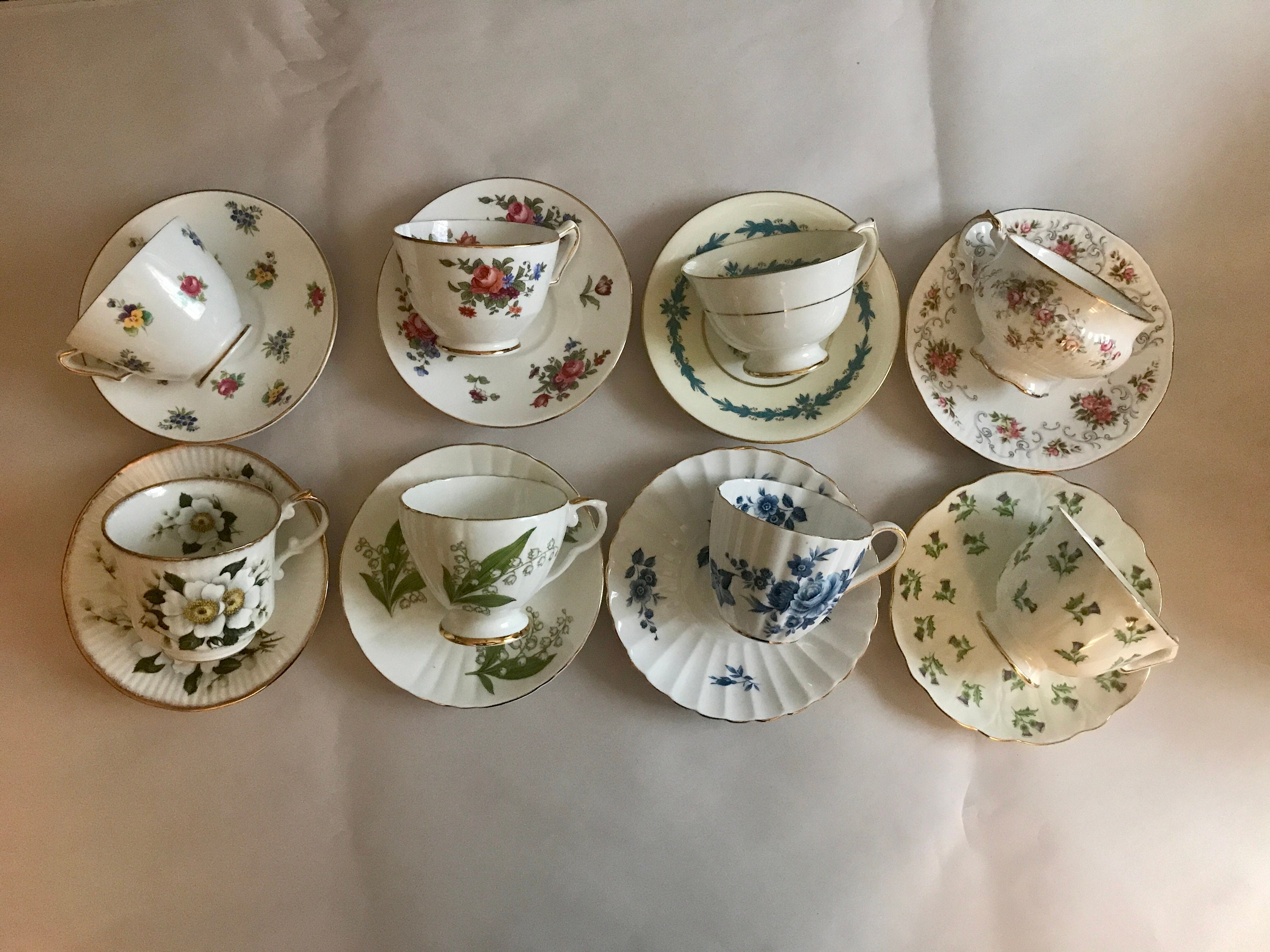 Bulk Lot of Tea Cups, Vintage Assortments of 6, 12 or 24 Fine