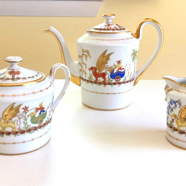 Tiffany & Co. Le Tallec France Porcelain Tea Service in Cirque Chinois Pattern - A Fabulous Addition to Your Table