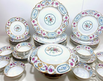 Bernardaud  Limoges France Vigny dinner & tea service, 41 pcs, ca.1960-70s