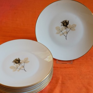 Set 5 Rosenthal SHADOW ROSE Salad Plates
