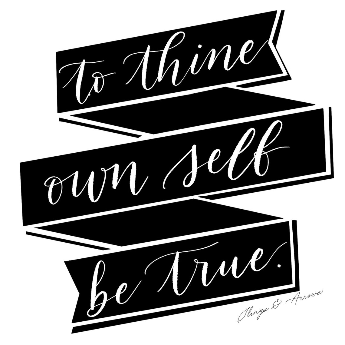 To Thine Own Self Be True Print Shakespeare Art Print Etsy