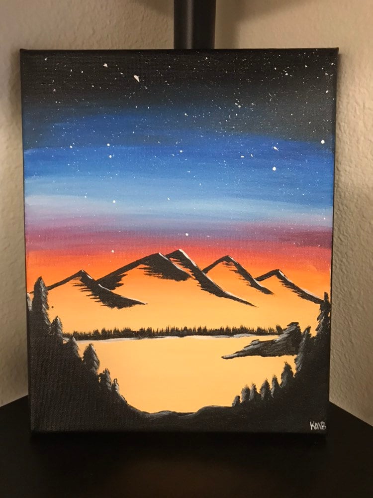 Sunset Mountain Painting