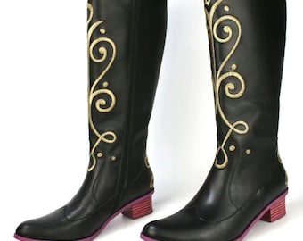 Mauve Heel Ice Princess F1 Park Inspired Boots- READY TO SHIP
