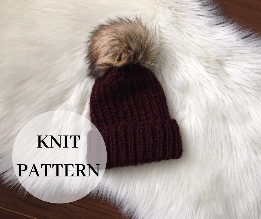 Classic Simple Ribbed Hat Knit Hat Pattern PDF Knit Pattern Ribbed ...