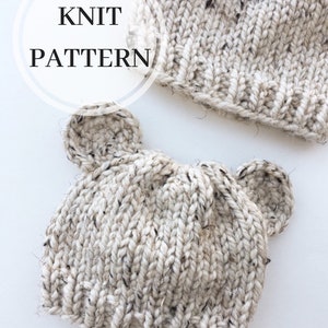 Knitting Pattern Knit Bear Hat Bear Cub Knit Hat Knitting PDF Pattern image 2