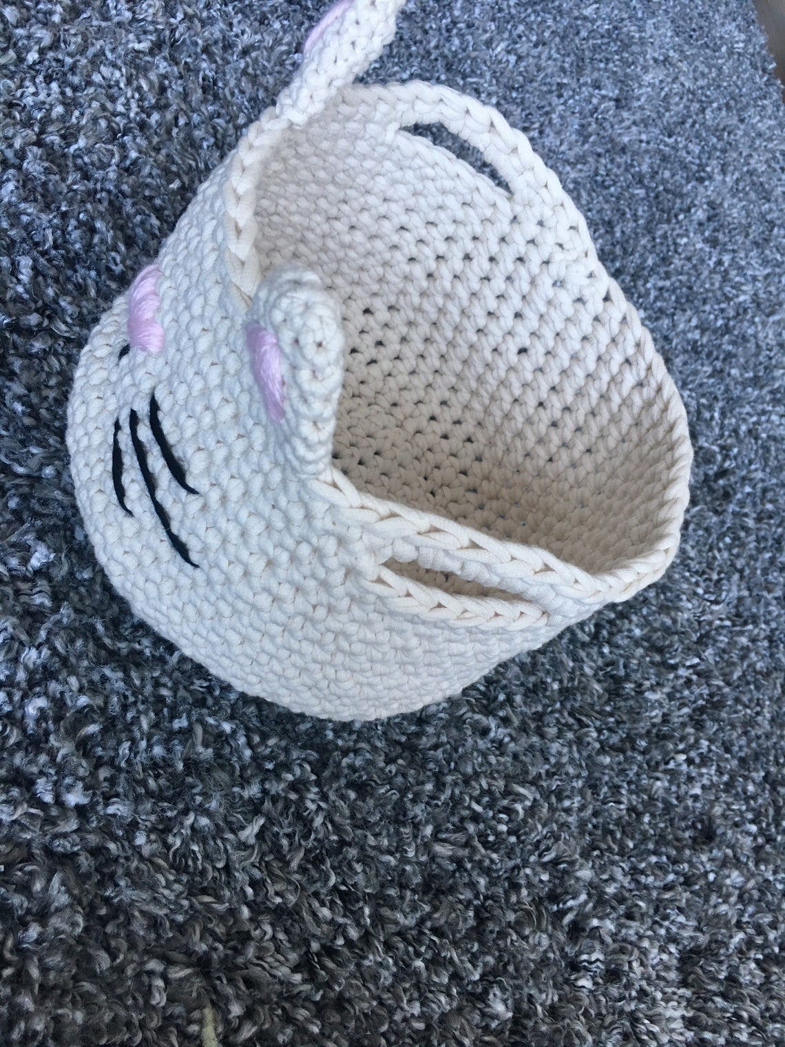 Kitty Cat Basket PDF Crochet Pattern Crochet Basket Kids Etsy