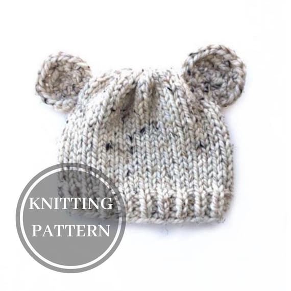 Knitting Pattern Knit Bear Hat Bear Cub 