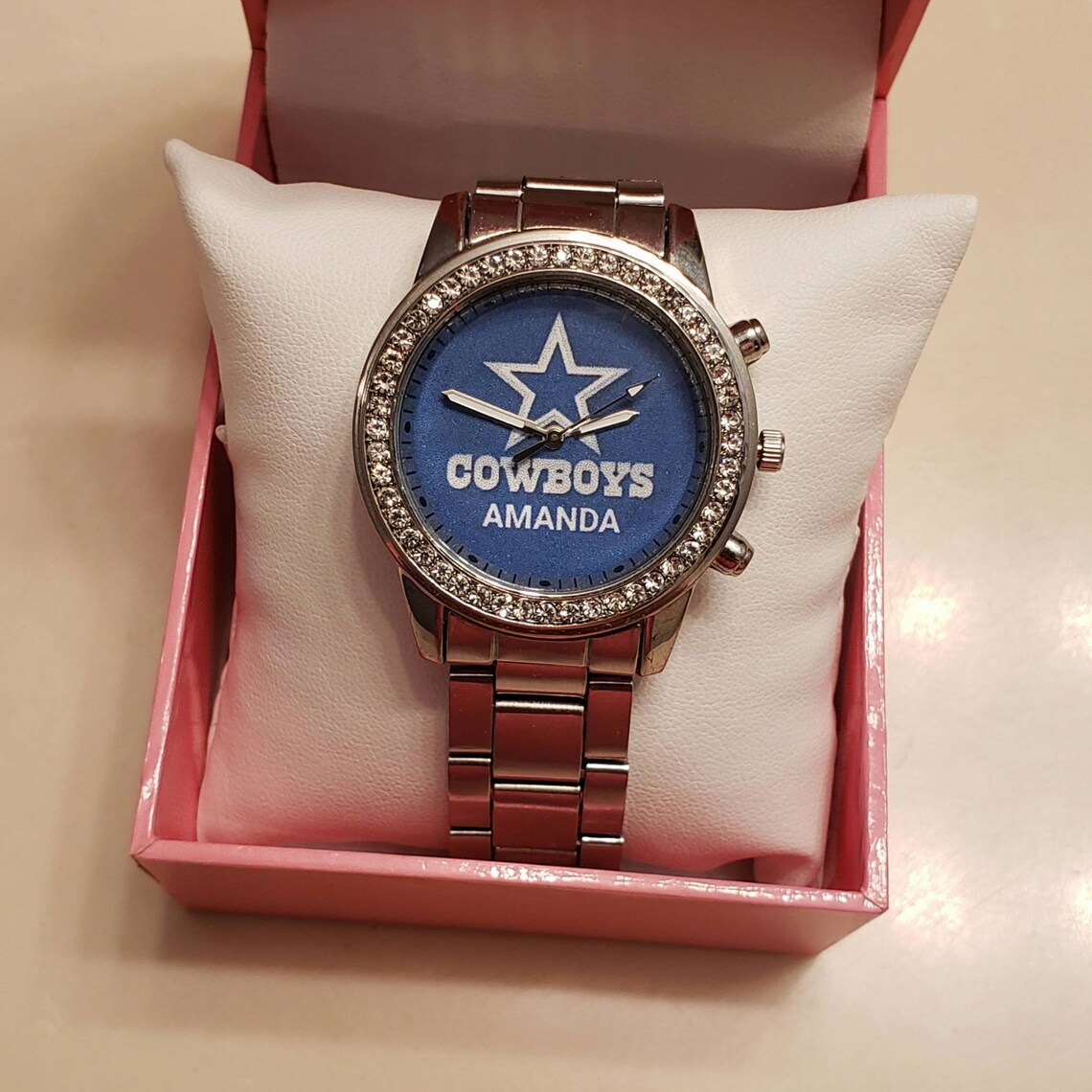 Women Dallas Cowboys Personalized Silver Watch With Your Name Etsy