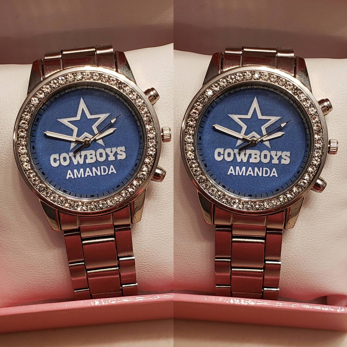 Women Dallas Cowboys Personalized Silver Watch With Your Name Etsy
