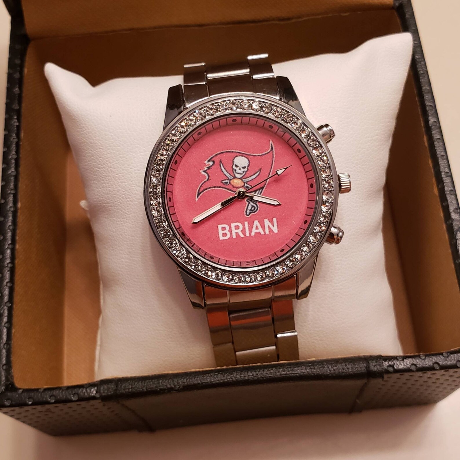 Men Tampa Bay Buccaneers Personalized Silver Watch With Your | Etsy