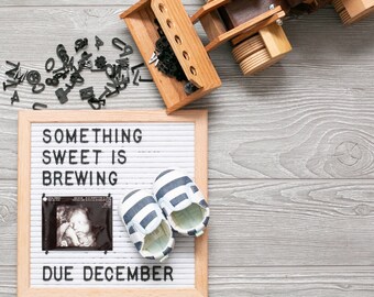 White Felt Letter Board: Oak Frame, 340 Characters, Easel Stand