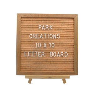 Salmon Pink Felt Letter Board: 10x10 Wood Frame, 340 Characters