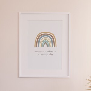 Always Be A Rainbow in Someone Elses Cloud Digital Art Print, Gender Neutral Rainbow Nursery Decor, Rainbow Boho Baby Nursery Print