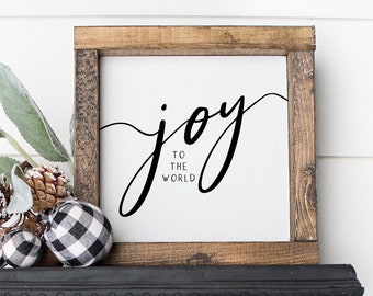 Joy to the World Printable Wall Art, Farmhouse Style Christmas Decor, Christmas Printables, Large Wall Art, Holiday Decor, Christmas Songs