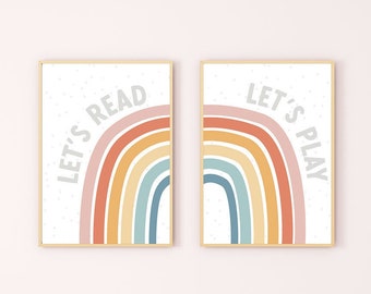 Rainbow Playroom Prints: Let's Read, Let's Play Art (Digital Download)