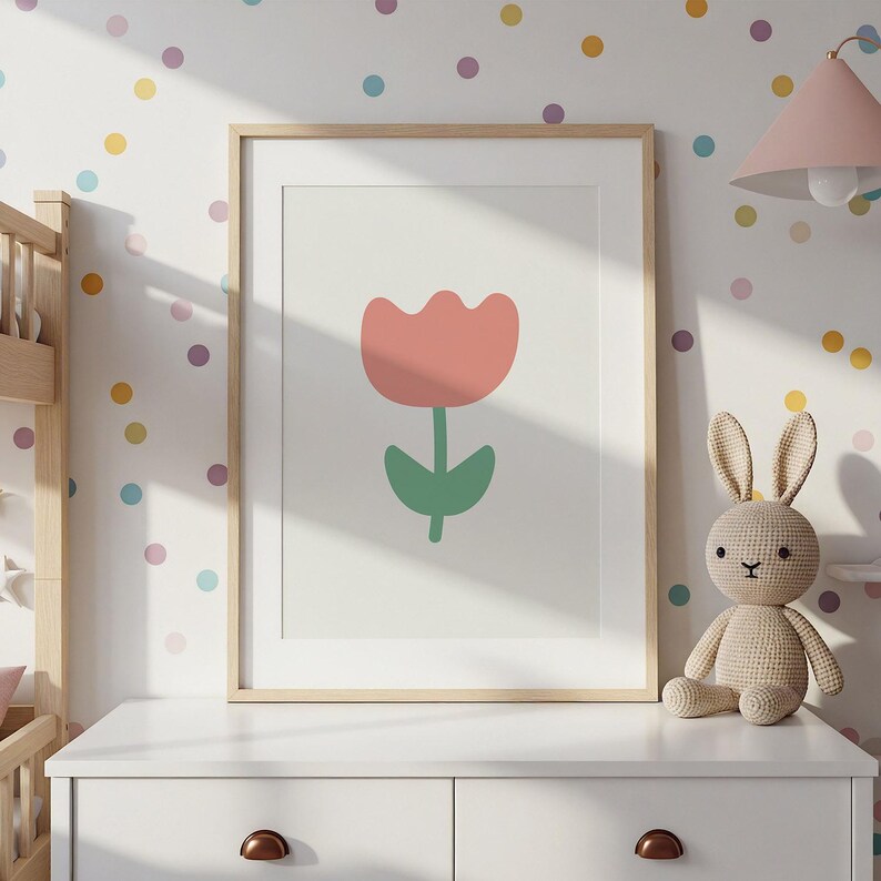 Red Tulip Print: Abstract Floral Wall Art (digital Download) - Etsy
